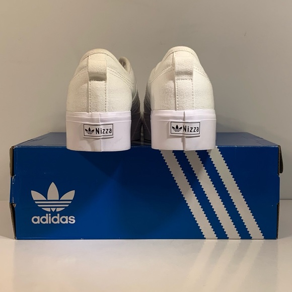 🤍[BRAND NEW] ADIDAS NIZZA PLATFORM TRIPLE WHITE WOMENS SHOES SIZE 10 SNEAKERS🤍 - Picture 7 of 10